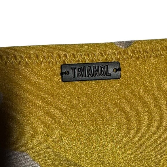 Triangl yellow floral scuba Neoprene Bikini top is medium bottom is XL - Picture 8 of 13